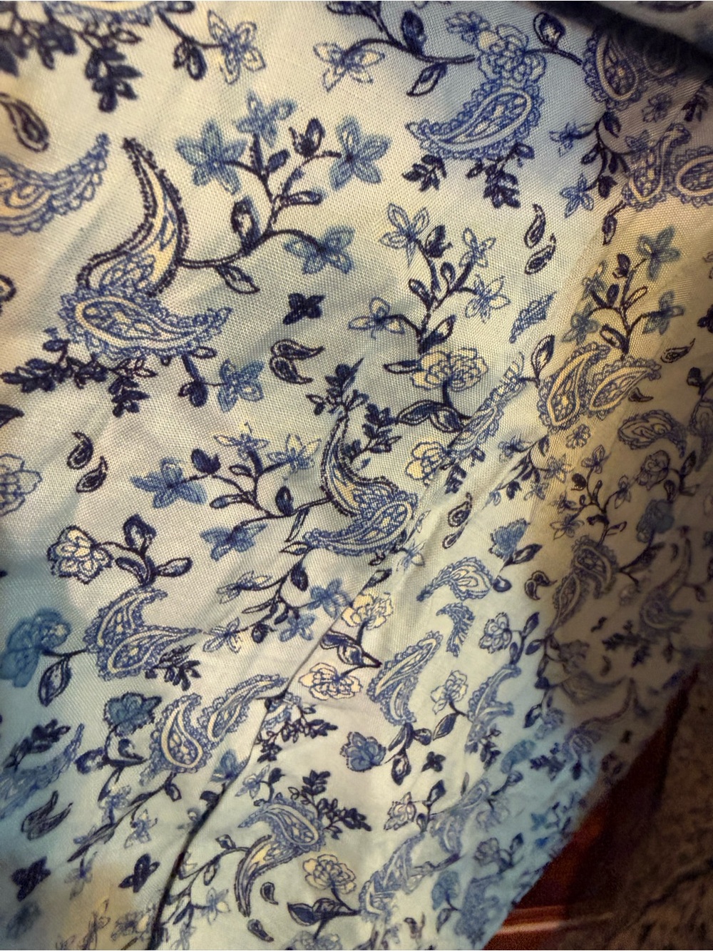 Old Navy 2X Blue Floral Paisley V-Neck Tiered Cottage Dress Flowy Peasant NWT - Picture 4 of 16